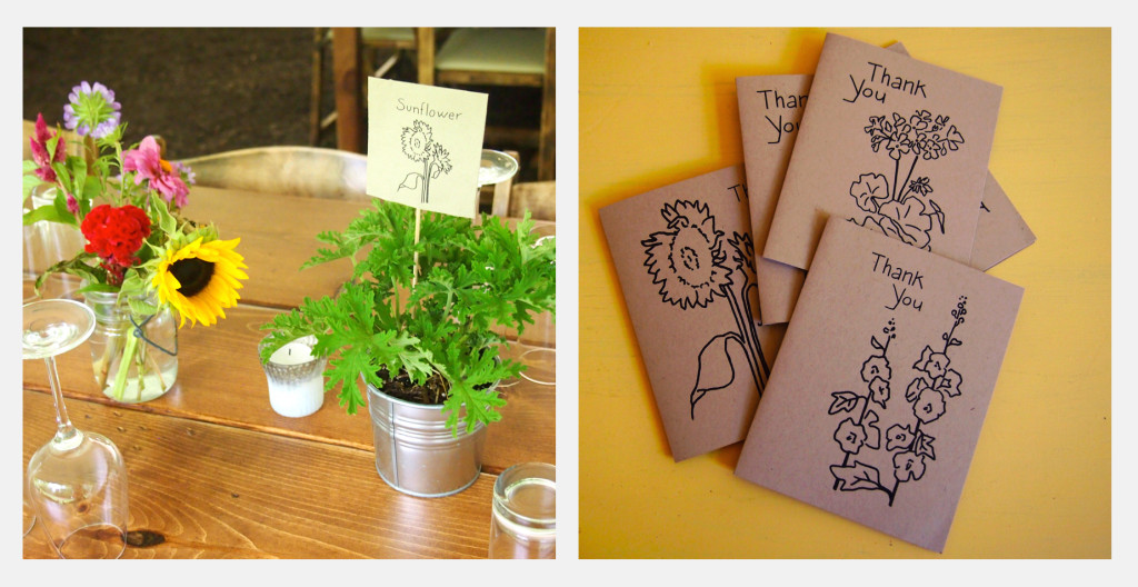 wedding thank you notes stationary custom flowers